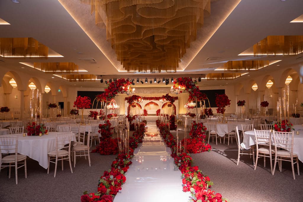 Floral stage backdrop by Grand Affairs
