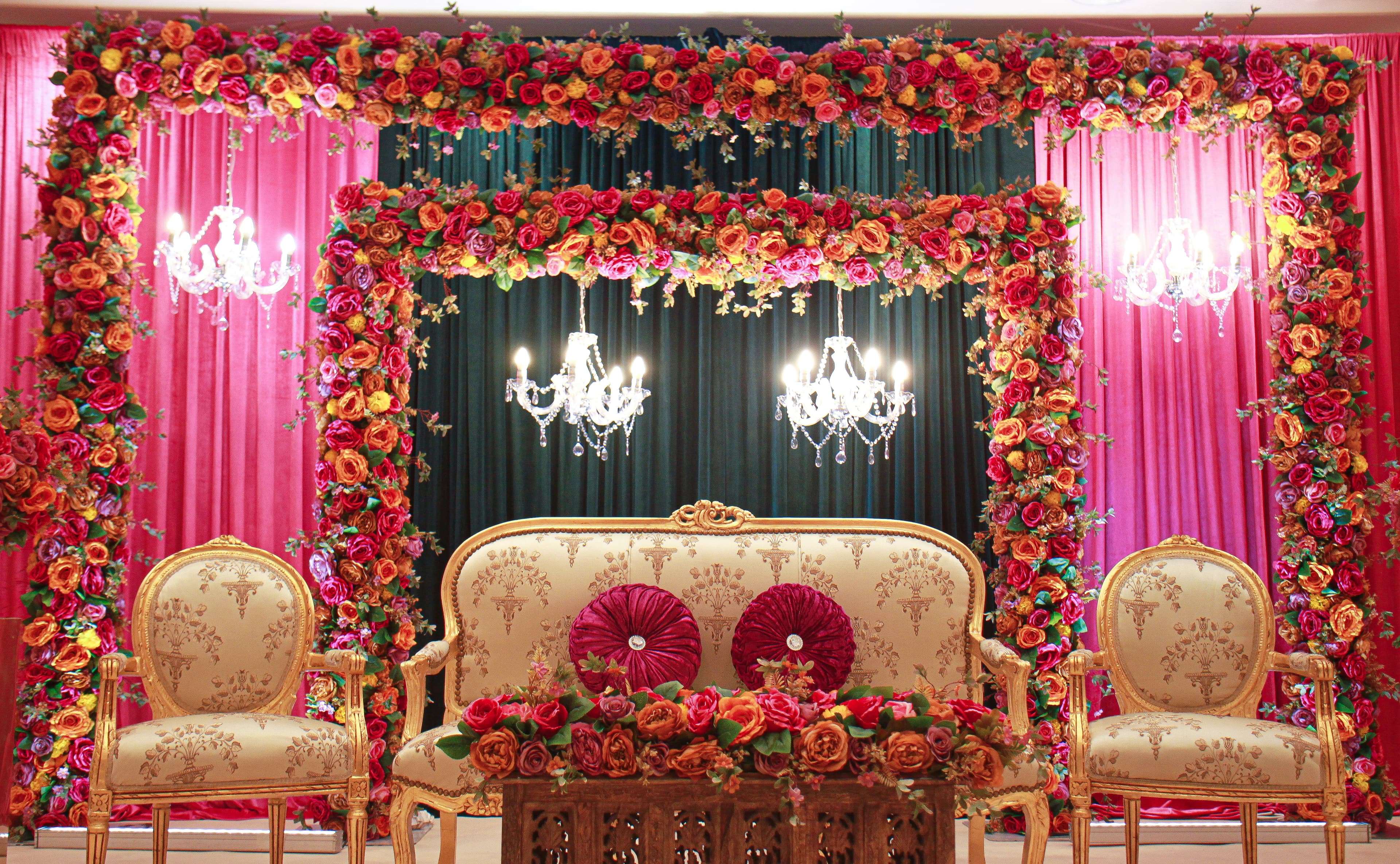 Mendhi stage decor by Grand Affairs London
