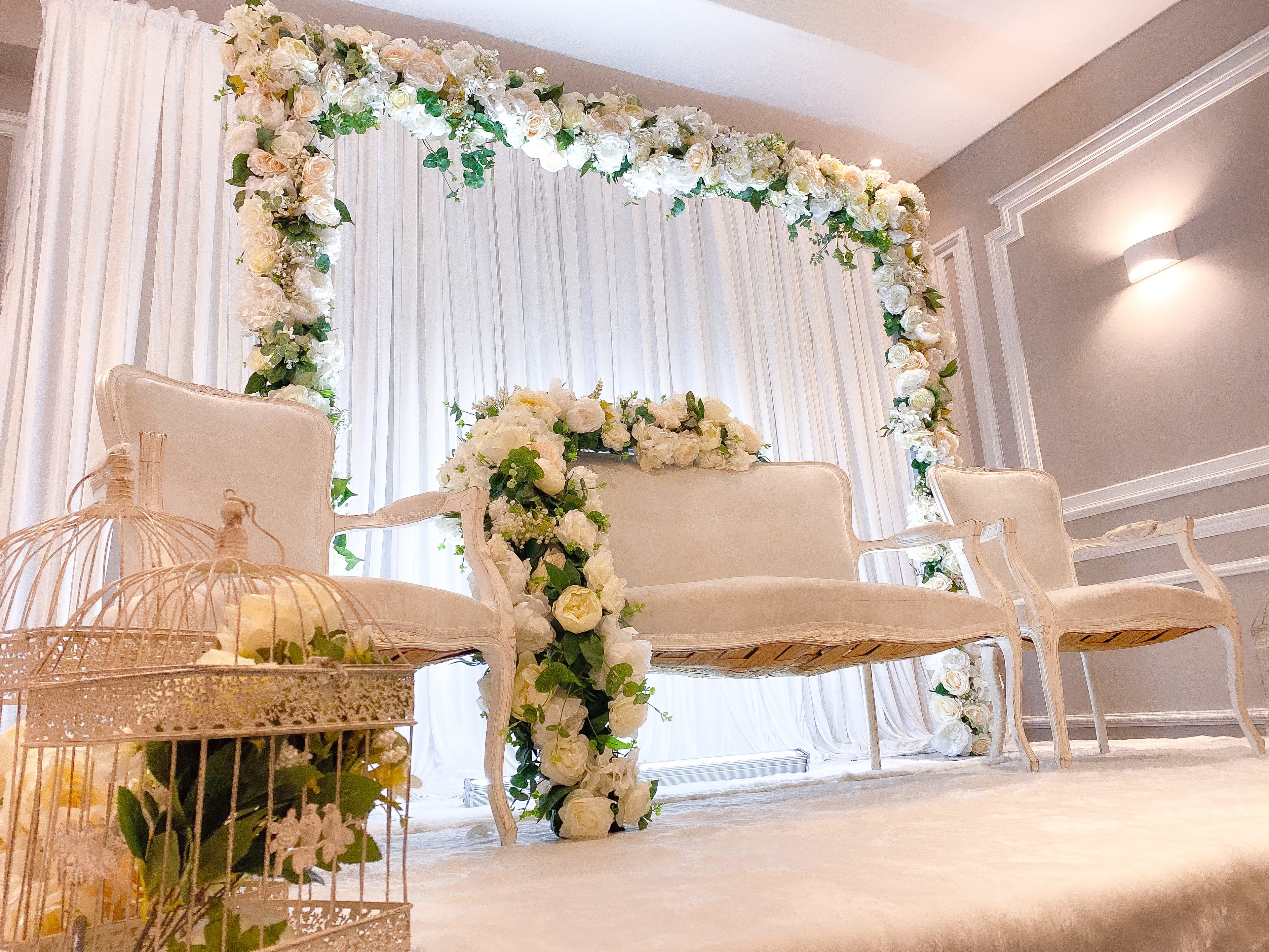 Nikkah floral arrangements by Grand Affairs